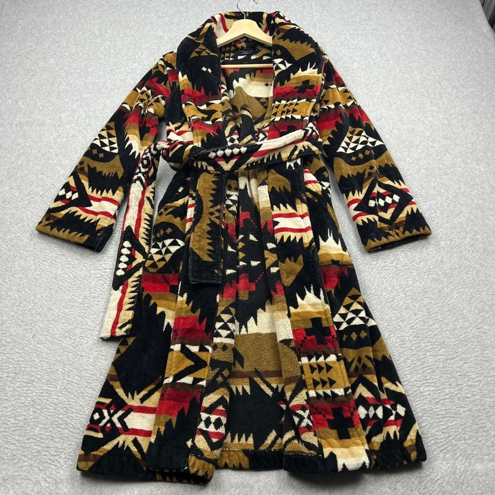 Pendleton Nehalem Robe Womens Small Aztec Southwestern Belted Cotton Terry Wrap